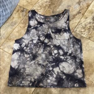 Tangerine Black and Gray Sleeveless Crop Tank Top